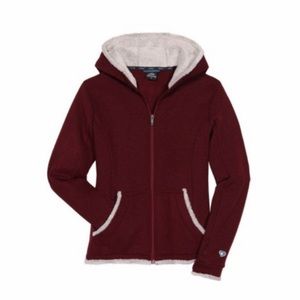 Kuhl Apres Alfpaca Red fleece zip up hoodie sweatshirt, large